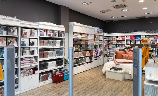 Shop and retail fit-out waste on site in daylight.