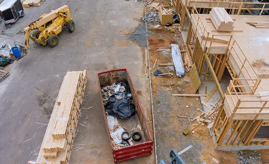 Site clearance on site in daylight.